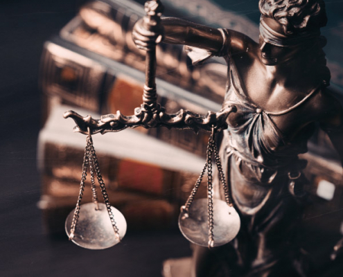 Scales of justice symbolizing the law and fairness in budget speech