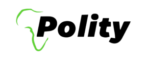 Polity logo with green outline of Africa.