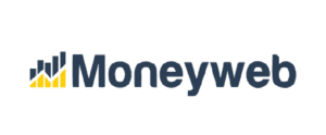 Moneyweb logo with a dark blue and yellow bar chart graphic.
